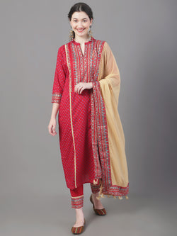 Classy Hand Block Printed Princess Line kurta Trouser Set